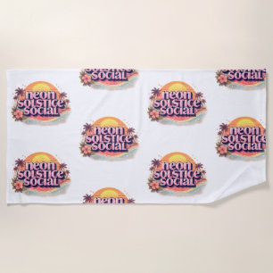 Neon Solstice Social Retro   Vintage Pastel Beach Towel