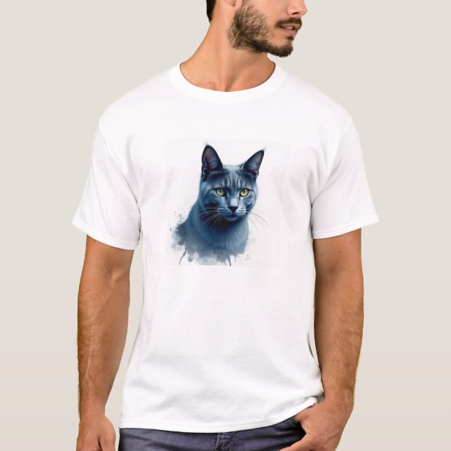 Neon Sorrow: Grunge Russian Blue T-Shirt (Front)