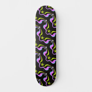 Neon Soundwave Skateboard