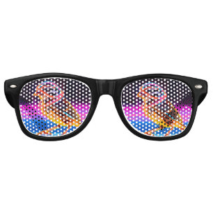 Neon Sparrow with Glowing Accents Retro Sunglasses