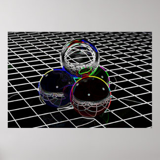 Neon Spheres Poster