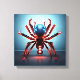Neon Spider Art Canvas Print