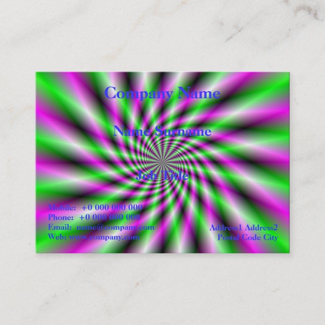 Neon Spinning Wheel Business Card (Front)