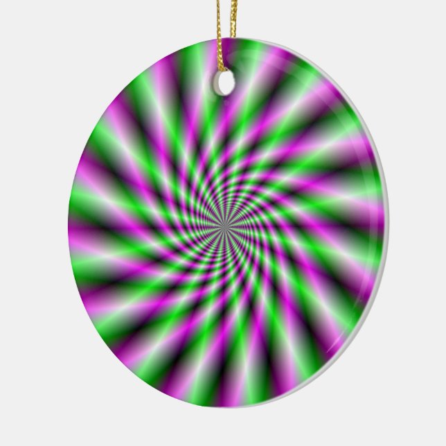 Neon Spinning Wheel Ornament (Left)