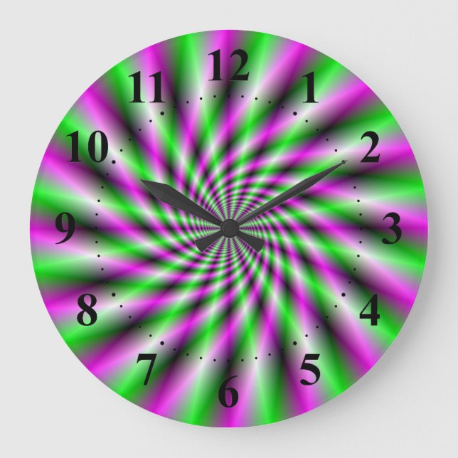 Neon Spinning Wheel Playing Wall Clock (Front)