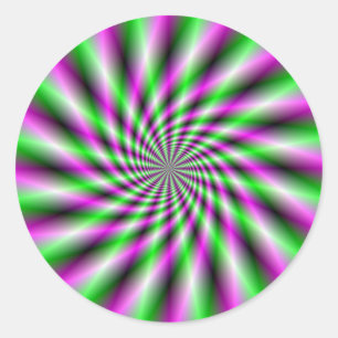 Neon Spinning Wheel  Round Sticker