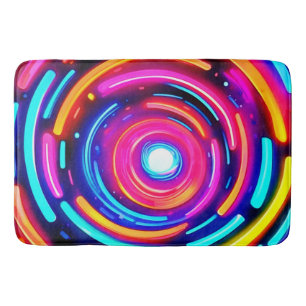 Neon Spiral Light Art Bath Mat