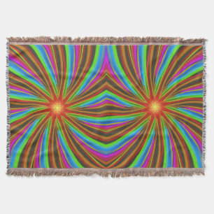 Neon Spiral Vortex – Vibrant Fractal Motion Design Throw Blanket