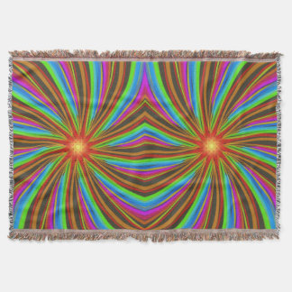 Neon Spiral Vortex – Vibrant Fractal Motion Design Throw Blanket