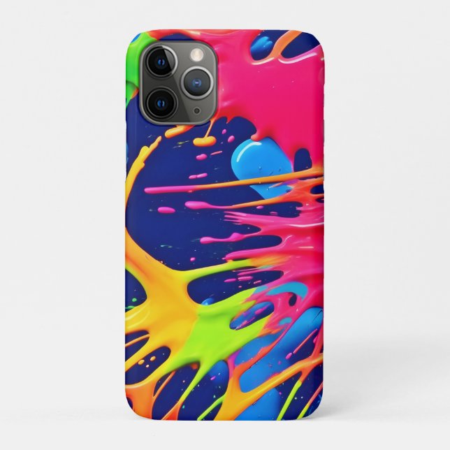 Neon Splatter: Abstract Vibrant Art Case-Mate iPhone Case (Back)