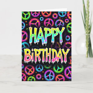 Neon Splatter Birthday Card