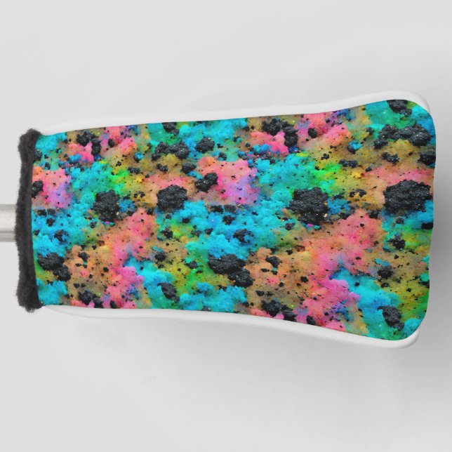 Neon Splatter Colour Explosion Golf Head Cover (Front)