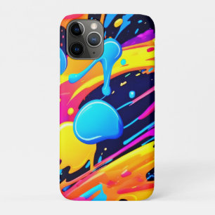 Neon Splatter Paint Art iPhone 11 Pro Case