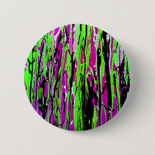 Neon Splatter Paint Purple Green and Black 2 Inch Round Button