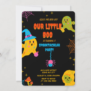 Neon Spooky Birthday Party Invitation