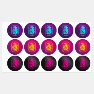 Neon Spy Fingerprint Stickers
