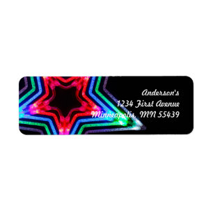 Neon Star Light Custom Return Address Labels