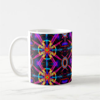 Neon Starburst Kaleidoscope Coffee Mug