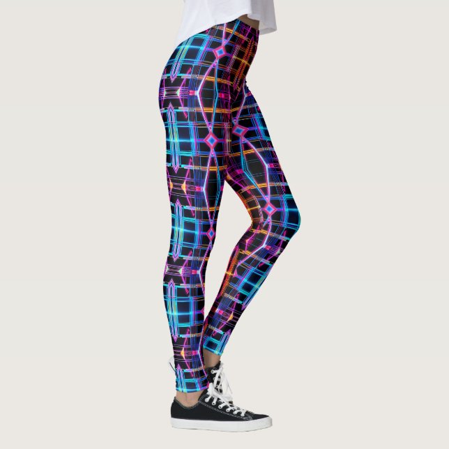 Neon Starburst Kaleidoscope Leggings (Right)