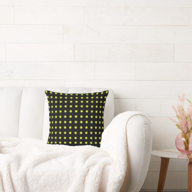 Neon Starburst Throw Pillow (Couch)