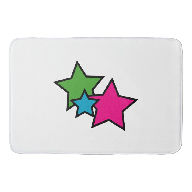 Neon Stars Bath Mat (Front)