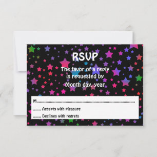 Neon Stars RSVP Card