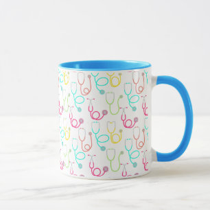 Neon Stethoscope Pattern Mug