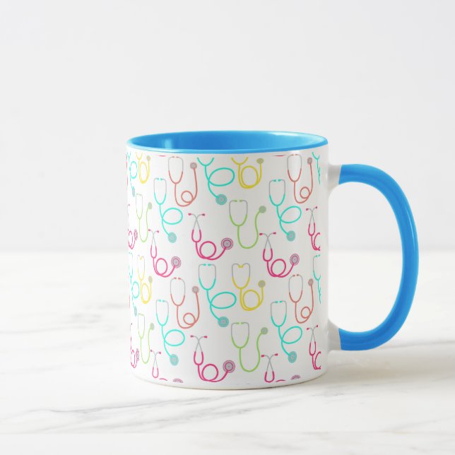 Neon Stethoscope Pattern Mug (Right)