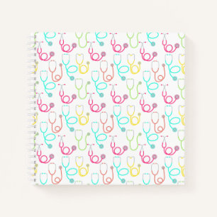 Neon Stethoscope Pattern Notebook