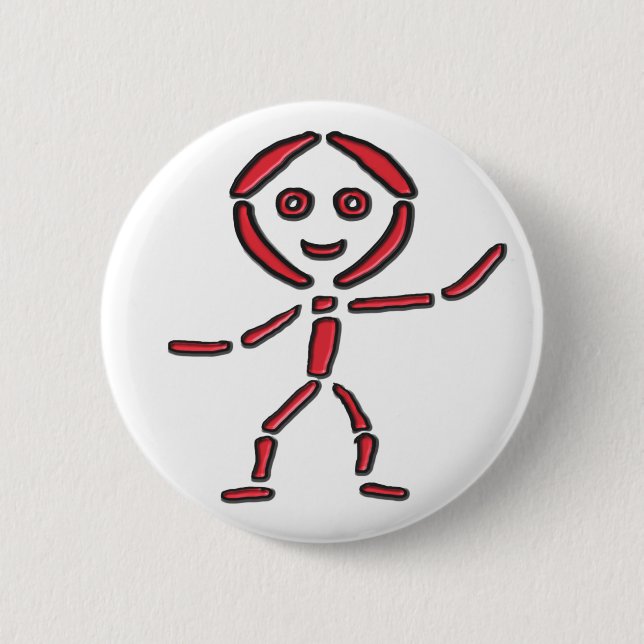 Neon Stickman 2 Inch Round Button (Front)