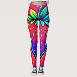 Neon Strawberry Pop Leggings