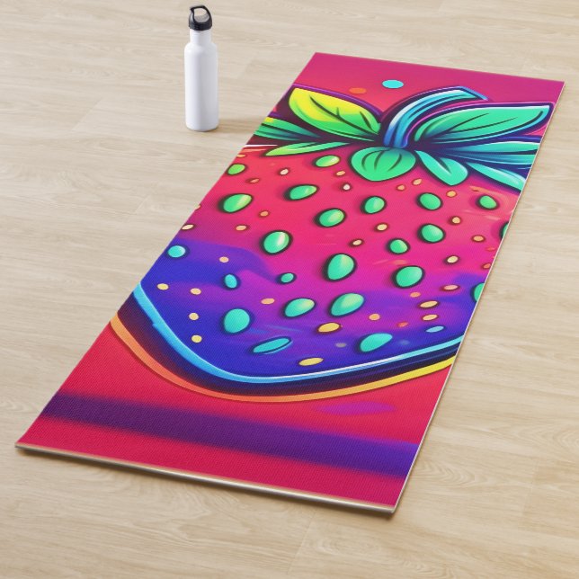 Neon Strawberry Pop Yoga Mat (In Situ)
