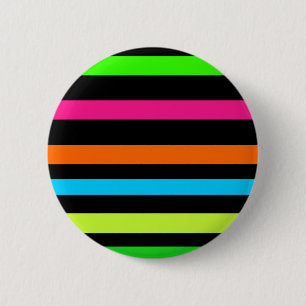 Neon stripes 2 inch round button