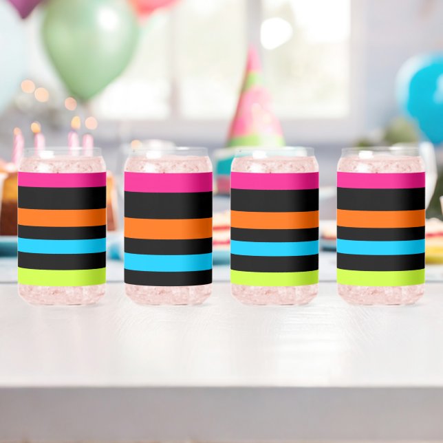 Neon stripes can glass (Insitu (Birthday))