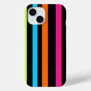 Neon stripes iPhone 15 case