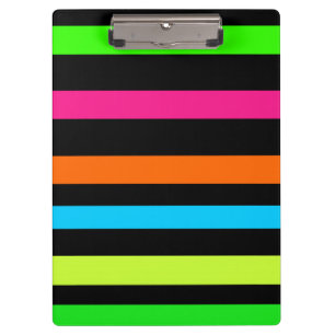Neon stripes clipboard