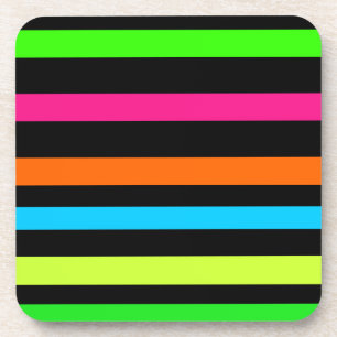 Neon stripes coaster