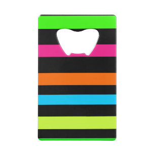 Neon stripes credit card bottle opener