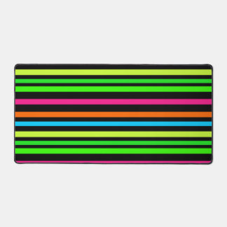 Neon stripes desk mat