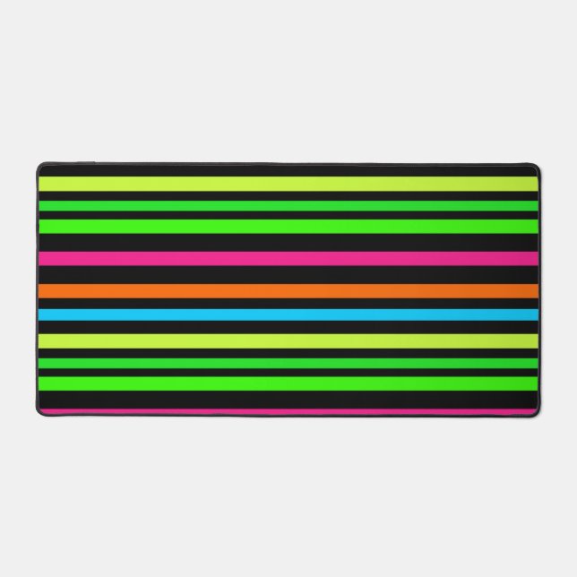 Neon stripes desk mat (Front)