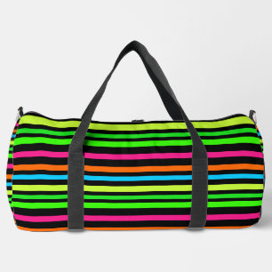 Neon stripes duffle bag
