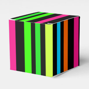 Neon stripes favor box