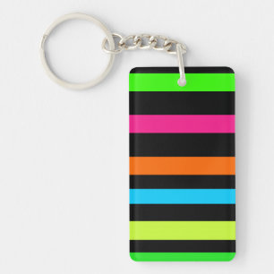 Neon stripes keychain