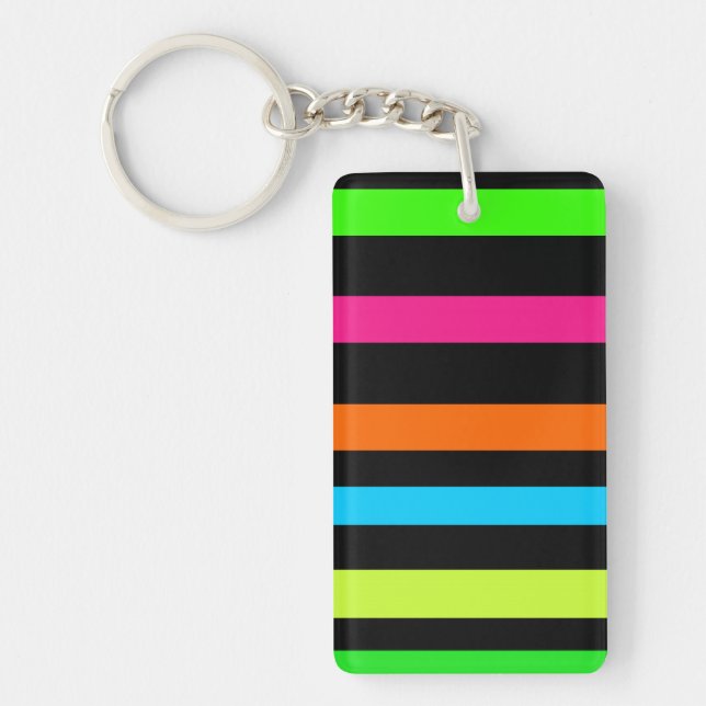Neon stripes keychain (Front)