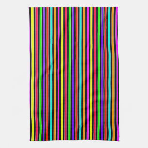 Neon Stripes Kitchen Towel