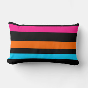 Neon stripes lumbar pillow