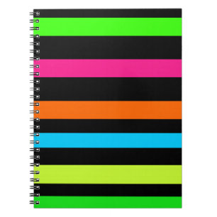 Neon stripes notebook