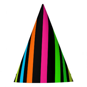 Neon stripes party hat