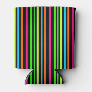 Neon Stripes Pattern Can Cooler