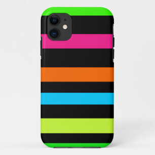 Neon Stripes Pattern iPhone 11 Case